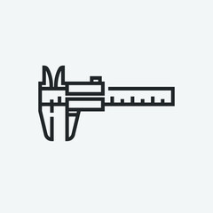 Vernier calipers vector icon illustration sign 