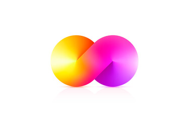 Infinity symbol with color gradient art. Vector