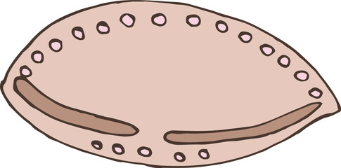 seashell sea vector isolated hand drawing sketch beige