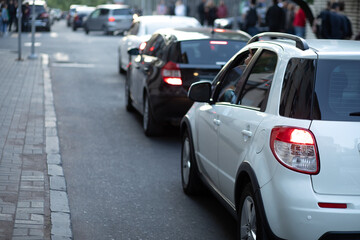 Fototapeta na wymiar cars are in a traffic jam
