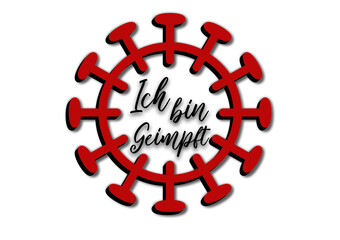 Wort, Geimpft, Schützen, Virus, Covid-19, Grafik