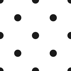 Seamless pattern background with black circles. Vector simple illustration on white background