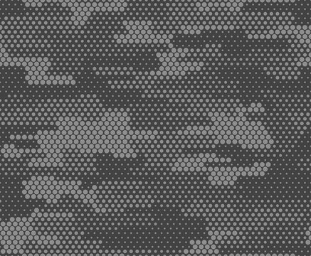 Abstract Camouflage Gray Digital Pattern, Modern Vector Illustration.