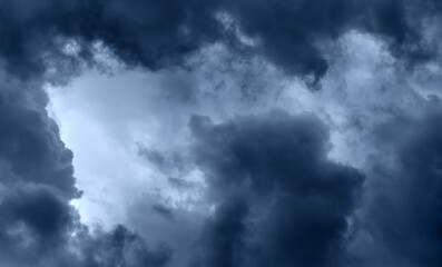 Dark dramatic clouds in the sky (thunderclouds)