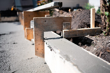 pouring concrete