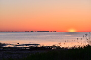 Sunrise at Raritan bay New Jersey