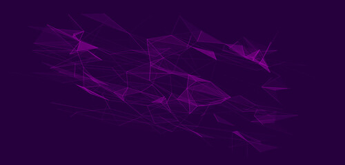 Abstract background with connecting dots and lines. Vector Illustration. Network plexus.