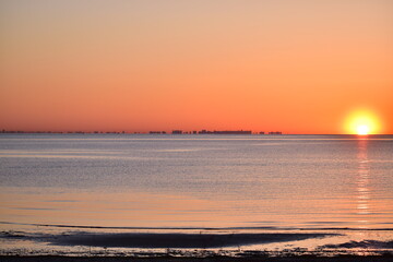 Sunrise at Raritan bay New Jersey