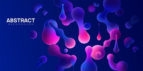 Abstract vector illustration with morphing balls on dark background.