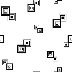                  seamless pattern with the image of black square shapes on a white background for interior decoration of rooms for prints on wallpaper, packaging and fabrics for bed linen and         
