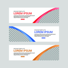 Set of abstract vector banners design. Collection of web banner template. modern template design for web, ads, flyer, poster background