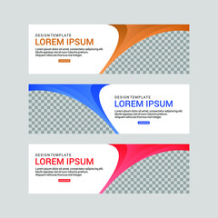 Set of abstract vector banners design. Collection of web banner template. modern template design for web, ads, flyer, poster background