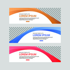 Set of abstract vector banners design. Collection of web banner template. modern template design for web, ads, flyer, poster background