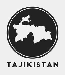 Tajikistan icon. Round logo with country map and title. Stylish Tajikistan badge with map. Vector illustration.