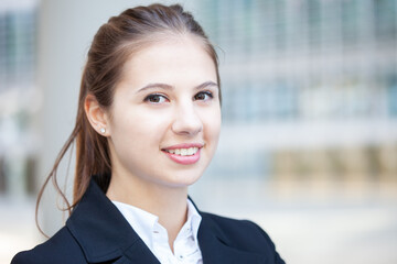 Portrait of a young smiling businesswoman