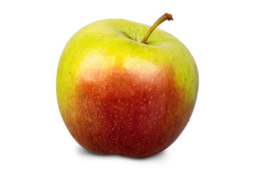 One green and red apple