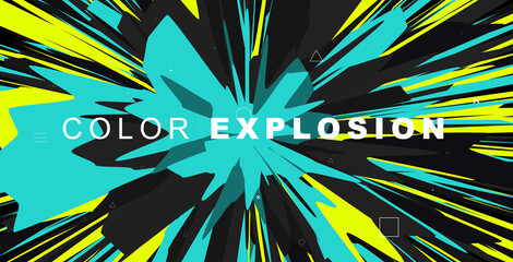 Explosion of vibrant colors. Splash of paint. Sport, music, gaming background.