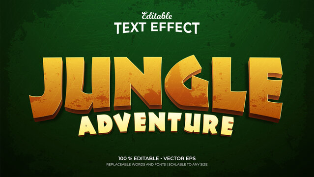 Fototapeta Jungle Adventure Textured Background 3d Style Editable Text Effects Template