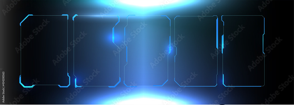 Poster futuristic vector hud interface screen design. digital callouts titles. hud ui gui futuristic user i