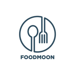 Food logo design with geometry