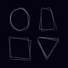 Silver geometric polygonal frame