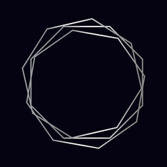 Silver geometric polygonal frame