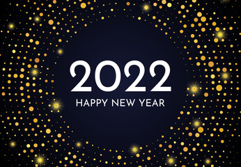 2022 Happy New Year of gold glitter pattern