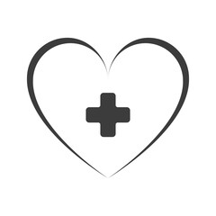 Obraz premium Blood drop icon. Cross, heart and donation. Web design. Illustration.