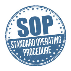 SOP ( Standard Operating Procedure )grunge rubber stamp