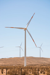 clean wind power over hill