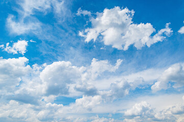 Clouds on the blue sky.