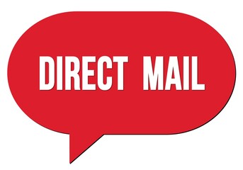 DIRECT  MAIL text written in a red speech bubble