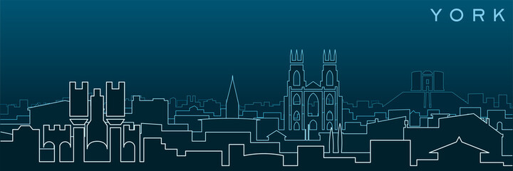 York Multiple Lines Skyline and Landmarks