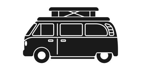 Pop top camper van or travel RV for van life in vector icon © THP Creative