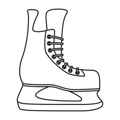 Ice hockey skate or ice skating boot in vector icon