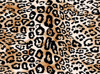 Seamless hand drawing leopard pattern, animal print