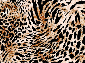 Seamless hand drawing leopard pattern, animal print