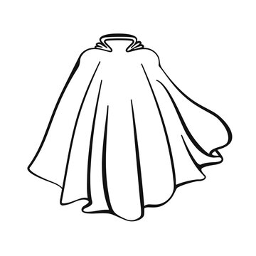 Super hero cape or cloak for fantasy costume in vector icon