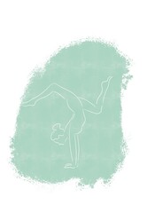 line art drawing yoga girl silhouette