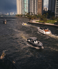 Fototapeta premium boats on the river Miami Florida usa 