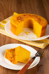 Delicious corn cake on the table.
