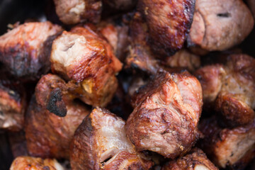 fried kebabs on skewers