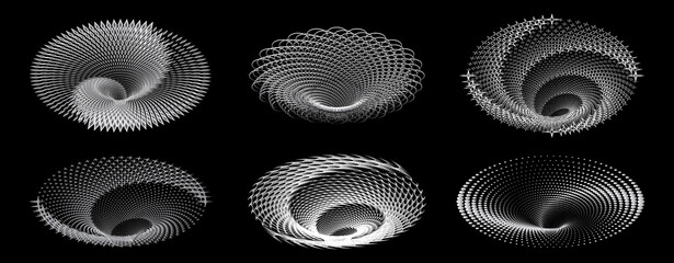 Tunnel or wormhole. Background abstract vector images set