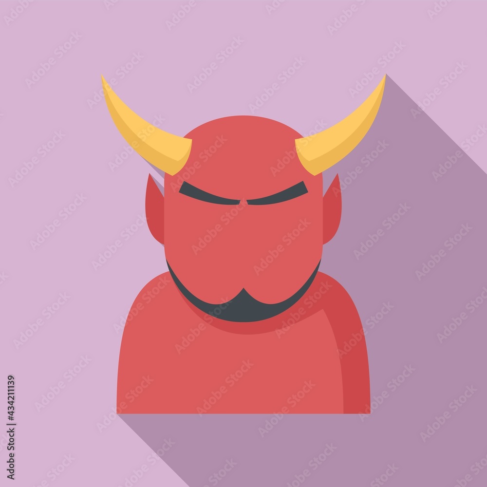 Poster Devil man icon, flat style