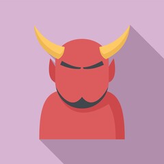 Devil man icon, flat style