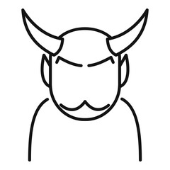 Devil man icon, outline style