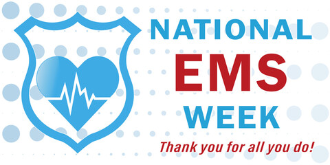 Vector illustration for the national emergency week, traditionally celebrated in May, and serves as a thank you to its people who save lives. All elements are isolated.