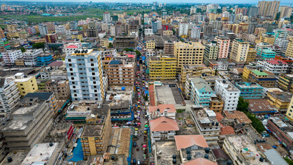 aerial view of Dar es Salaam, Tanzania