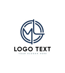 M and L links letter creative vector logo template