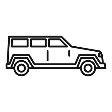 Hitchhiking car icon, outline style